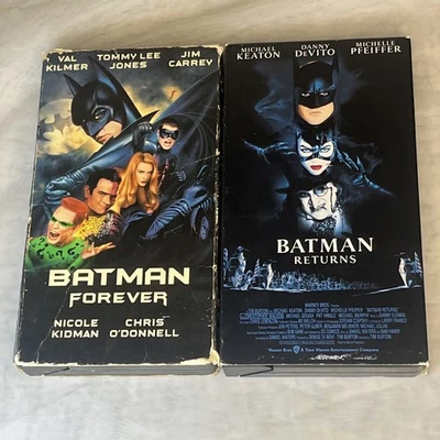 Lot of 2 VHS - BATMAN Forever (1995) & Batman Returns (1992) Pre-owned Tapes - Image 1 of 3