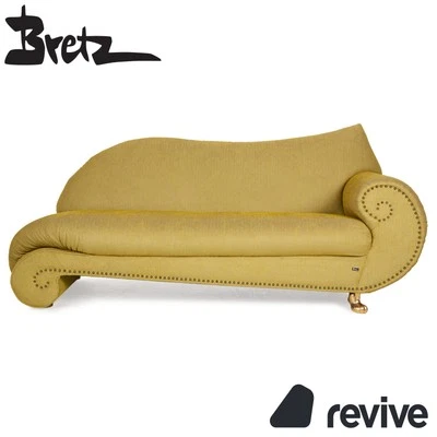 Bretz Gaudi Samt Stoff Sofa Gelb Grün Dreisitzer Couch Neubezug - Bild 1 von 4