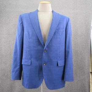 Jack Victor Blazer Mens 44R Blue Super 120s Wool Sport Coat Two Button Notch - Picture 1 of 16