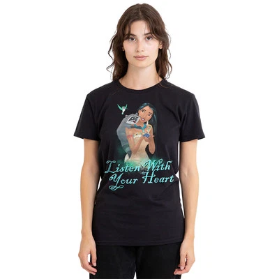 Pocahontas Listen With Your Heart T-Shirt S-2XL, Black - Image 1 of 4