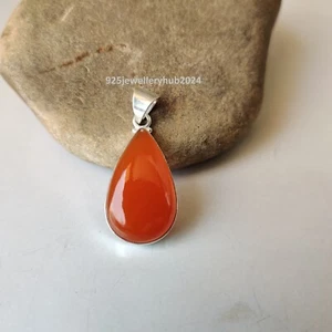 Nice Carnelian Gemstone Pendant 925 Sterling Silver Gift For Her Pendant PG5912 - Picture 1 of 4