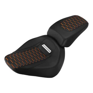 Black Orange Driver Passenger Pillion Seat Fit For Harley Breakout FXBR 18-23 - Bild 1 von 10