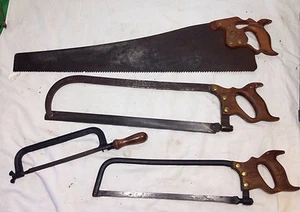 3 Fleischsägen & 1 Plattensäge - H Disston & C Disston - Bild 1 von 11