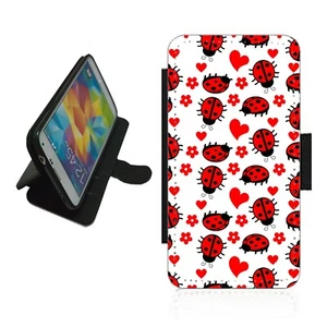 Neues AngebotMarienkäfer Handyhülle Geldbörse Flip Cover Marienkäfer Muster für iPhone Samsung Lady1