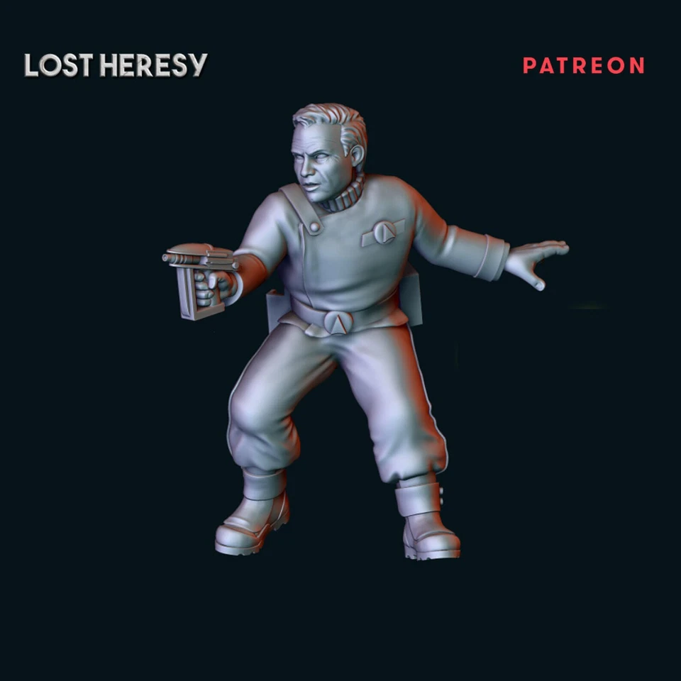 Captain Tib ALT Uniform - Resin Miniature | Sci Fi | Legion | Trek | Lost Heresy - Image 1 of 1