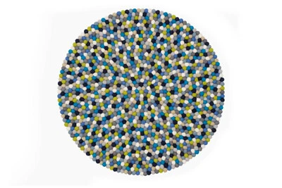 Wool Felt Ball Carpet - Handmade Wool Rug - 100% Natural Wool - Felt Carpet - Image 1 of 4