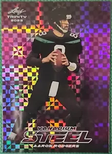 Aaron Rodgers 1/1 2023 Leaf Trinity Pink Vanadium Steel Refractor Proof - Picture 1 of 2