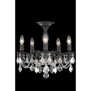 Elegant 9205 Rosalia 5-LT 18" Royal Cut Flush Mount, Bronze/Clear - 9205F18DB-RC - Picture 1 of 1