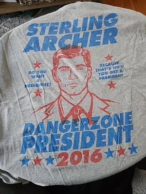 Camiseta Archer Sterling Archer For Danger Zone President 2016 para hombre XL X grande Foto 1 de 4