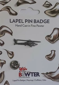 Army APACHE Helicopter Pin English Pewter, Lapel Pin Badge, Coat-Hat Badge BEW86 - Picture 1 of 6