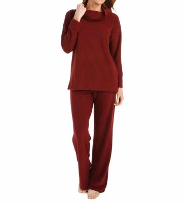 Top Natori BRUSHED Cama Rojo Elástico Tejido Polar Manga Larga M y Pantalón con Cordón S Foto 1 de 4