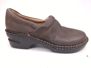 Born Size 7 M Brown Clog Shoes Leather Women B72523 - Picture 1 of 10