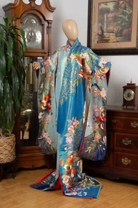 DEAR VANILLA JAPANESE SILK KAKESHITA WEDDING KIMONO WOMEN'S JAPAN MADE VINTAGE - Picture 1 of 10