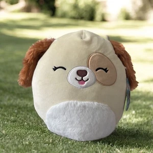 Squishmallows Harris der Hund gelb braun flauschiger Bauch 11 Zoll Plüsch neu mit Etikett - Bild 1 von 7
