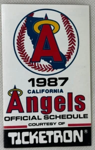 1987 CALIFORNIA ANGELS SCHEDULE - TICKETRON - Picture 1 of 3