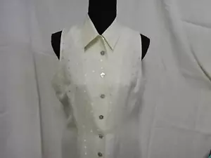 Cremefarbenes Kleid mit Knopfleiste von Plaza South, Größe 8P - Bild 1 von 7