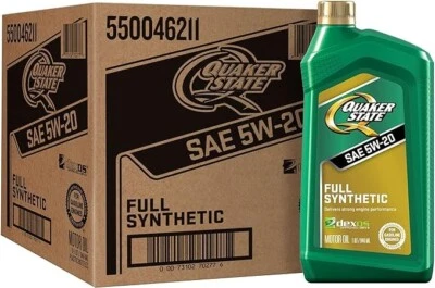 Aceite de motor Quaker State Gen 3 totalmente sintético Dexos 5W-20 (1 cuarto de galón, caja de 6) Foto 1 de 4
