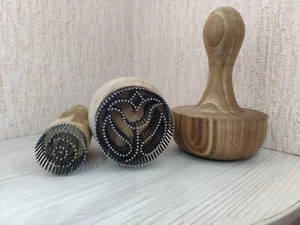 3er Set traditionelle usbekische Brotstempel (Tschekich) für schöne Muster 5 cm #4 - Bild 1 von 11