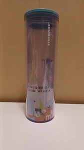 Bicchiere trasparente da viaggio globale Starbucks Arabia Saudita 12 oz adatto per tenuta auto 2019 - Foto 1 di 1