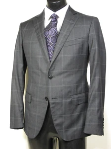 Pal Zileri Sport Coat 50C EU 38S US Charcoal Gray Window Pane Made in Italy - Picture 1 of 6