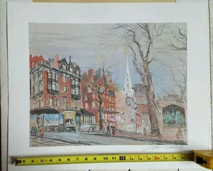 Boston Mass Park Street Kamil Kamie Kubik 3 Pencil Signed Print - Picture 1 of 10