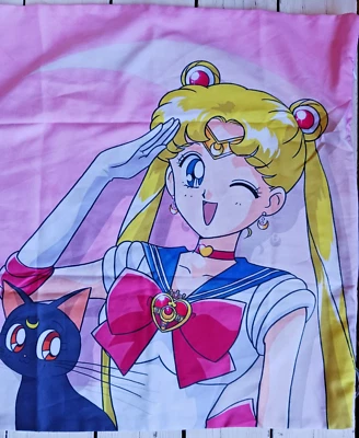 Sailor Moon Luna Polyester 17"x 17" Pillow Case Zipper Cover CASE ONLY NWOT - Image 1 of 4