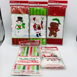 Christmas Cellophane Treat Bags Lot of 115 Holiday Assorted Styles Santa Snow #3 - Picture 1 of 5
