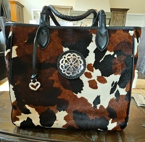 BRAND NEW BRIGHTON FERRARA MANDRIANA LIMITED ED #055 OF 600 HAIR ON LEATHER TOTE - Picture 1 of 8