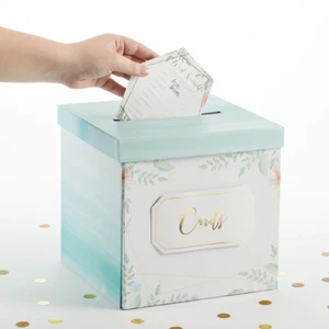 Geometric Floral Collapsible Card Box - Picture 1 of 7