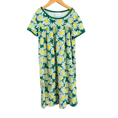 Vestido Hanna Andersson Niñas Verde Floral Margarita Manga Corta Algodón Talla 10 Foto 1 de 4