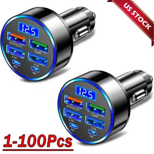 4 USB Port Super Fast Car Charger Adapter for iPhone Samsung Android Phone Lot - Picture 1 of 17