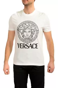 Versace Men's White Short Sleeve Medusa Head Logo Print T-Shirt US L IT 52 - Picture 1 of 6