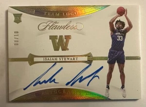 PANINI FLAWLESS : ISAIAH STEWART ROOKIE BASKETBALL AUTO CARD 08/10 2020 GOLD? - Picture 1 of 3