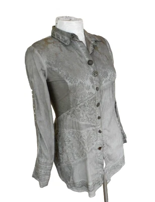 Camisa Blusa Top Para Mujer Elisa Cavaletti Algodón Denim Jacquard Talla XL Italia Nueva Sin Etiquetas Foto 1 de 4