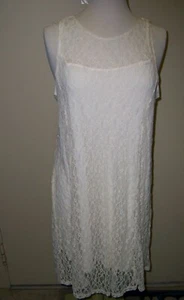 NWT Abercrombie & Fitch Ivory Large sun dress lace Lining stretchy Cowgirl New - Picture 1 of 5