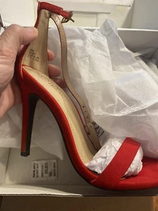 DREAM PAIRS Women’s 6, Red High Heels Stiletto Pumps, Suede Sandal Dressy Shoes - Picture 1 of 6