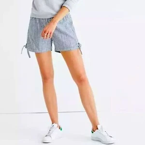 Pantaloncini con cravatta laterale estraibili Madewell nuovi con etichette a righe Chambray - M - Foto 1 di 6