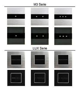 Interruttore luce vetro touchscreen presa USB SAT interruttore alternatore LUXUS-TIME - Foto 1 di 51