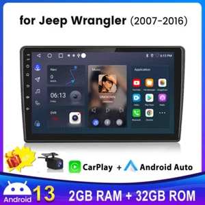 +Cam For Jeep Wrangler 3 JK 2007-2016 Android 13 Car Radio Stereo Carplay RDS BT - Foto 1 di 11