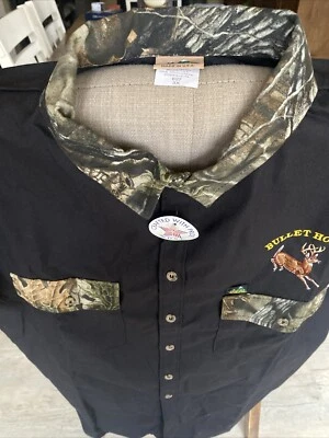 Ideal Polyester Shirt Made In The USA 3xl Collared Shirt Black And camp - Image 1 of 4