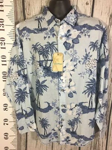 Men’s XL Caribbean LS Hawaiian Shirt Button Up Roundtree Yorke - Picture 1 of 3