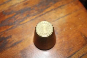 Unusual Iceland Island 1 Krona Nickel-Brass Coin Solid Brass Paperweight  - Picture 1 of 5