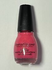 NEW SINFUL COLORS NAIL POLISH POPPED NEON BRIGHT HOT PINK W GOLD SHIMMER LIMITED