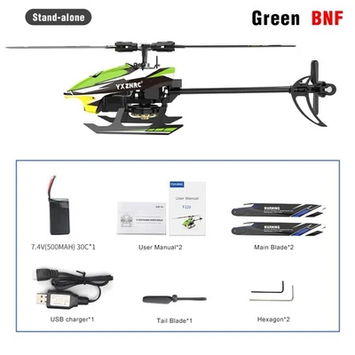 ​YXZNRC F120 3D 2.4G 6CH 6-Axis Gyro Direct Drive Flybarless RC RTF Helicopter - Image 1 of 4