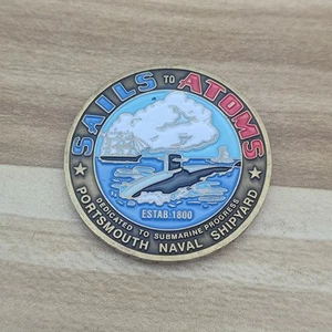 Portsmouth Naval Shipyard Dedicated to Submarine Progress Challenge Coin - Picture 1 of 5
