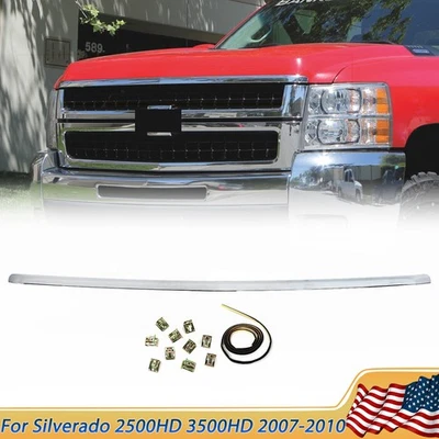 NEW Front Hood Molding Chrome For Chevrolet Silverado 2500HD 3500HD 2007-2010 - Image 1 of 4