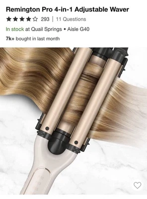 Remington 4 In 1 Adjustable Hair Waver, Ceramic Coating, Adjustable Wave Depth - Image 1 of 4