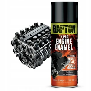 Raptor Motor Emaille Grundierung Mattschwarz Hitzebeständig Bis 300 °C 363ml - Bild 1 von 2