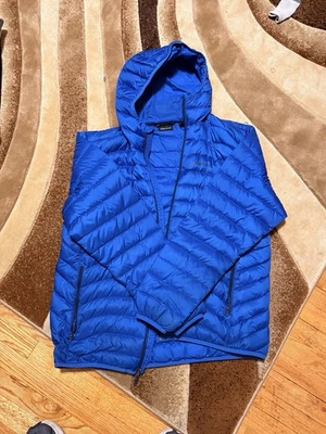 Chaqueta acolchada Marmot Down para hombre XXL azul cremallera completa con capucha relleno 600 Foto 1 de 4