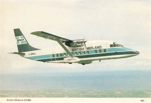 Cartolina Compagnia aerea BRITISH MIDLAND AIRWAYS SD360 CC8. - Foto 1 di 2
